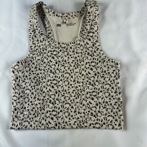 Zara Animal Print Tank Top - Black and Cream